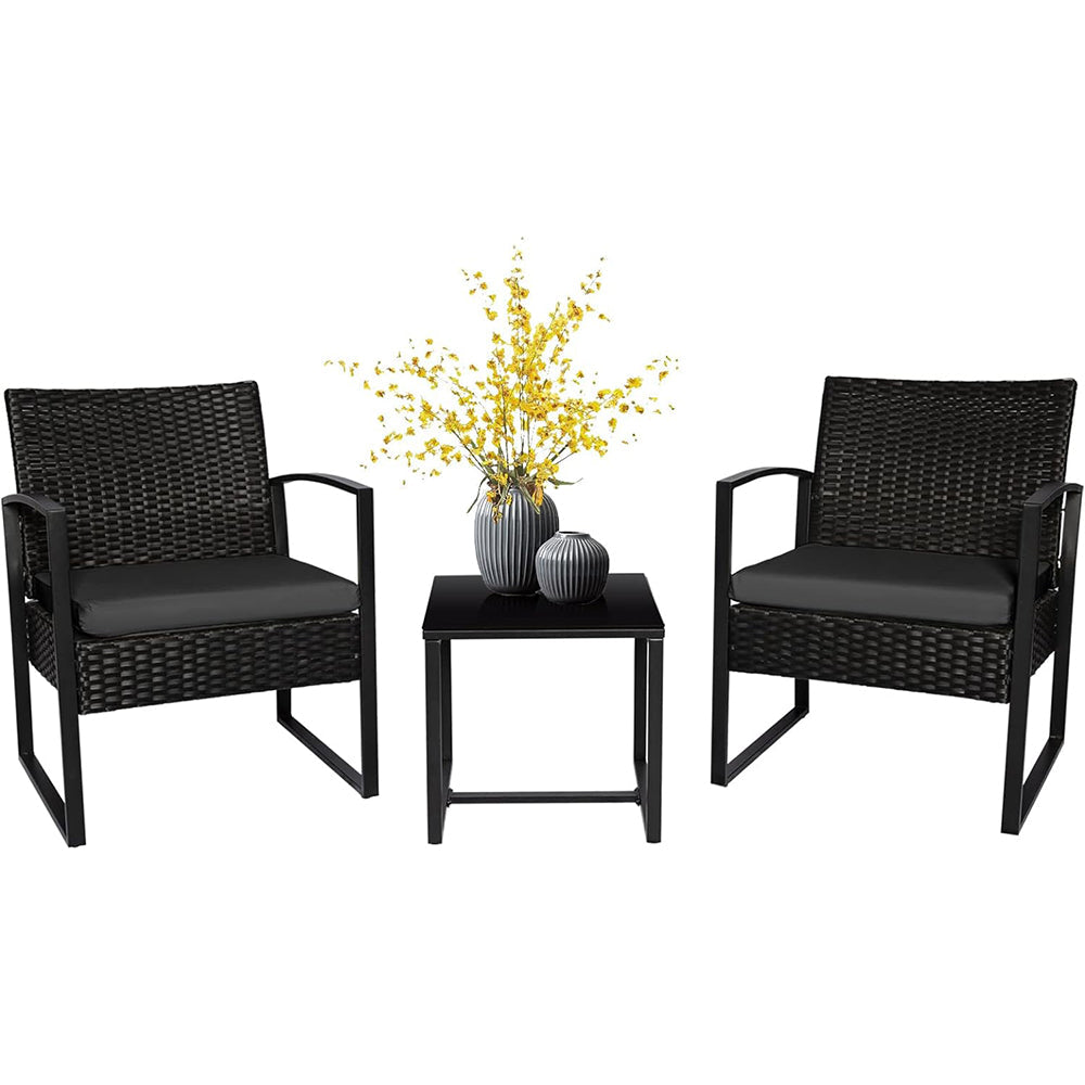 2-Personen-Outdoor-Möbelset mit Couchtisch