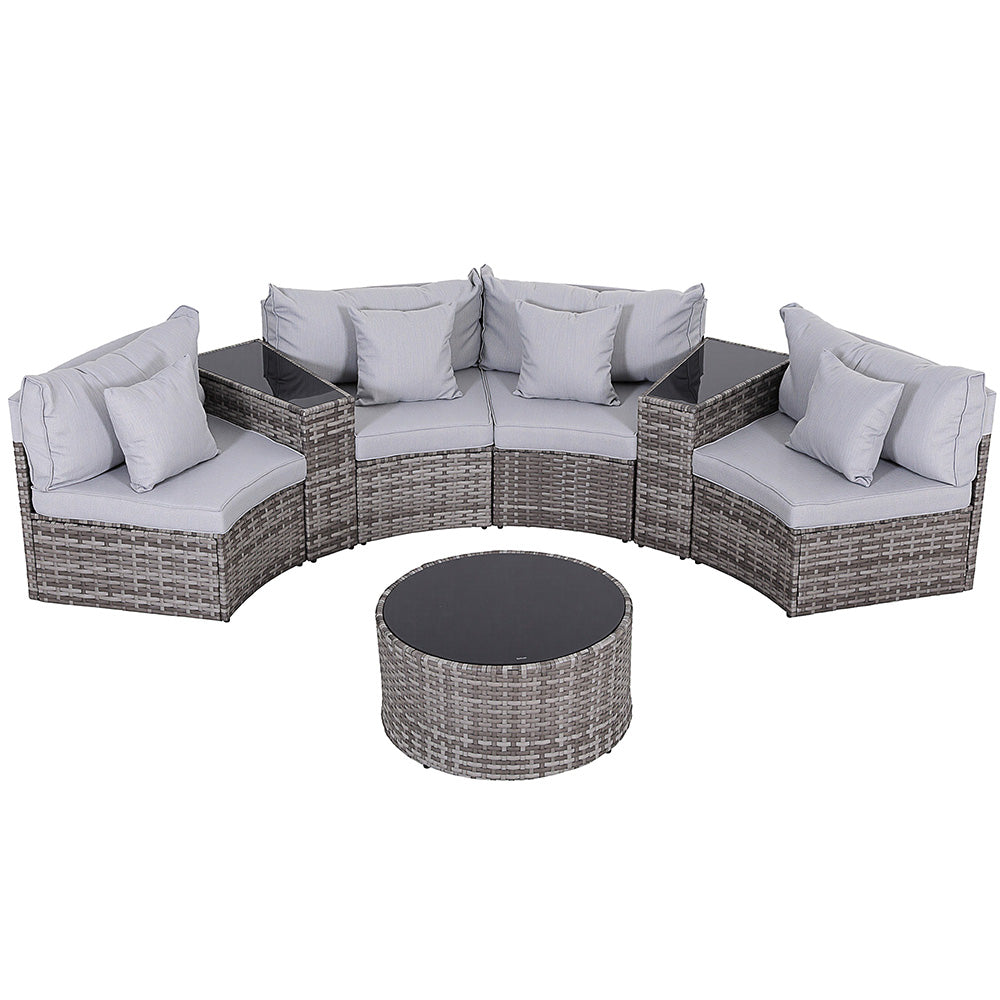 7-teiliges Outdoor-Lounge-Set – Flexibler Komfort für Garten & Terrasse