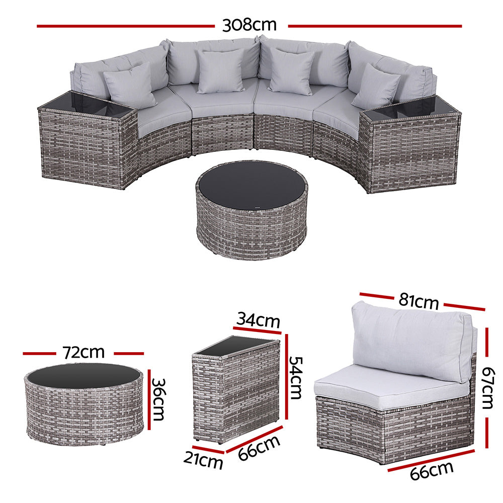 7-teiliges Outdoor-Lounge-Set – Flexibler Komfort für Garten & Terrasse