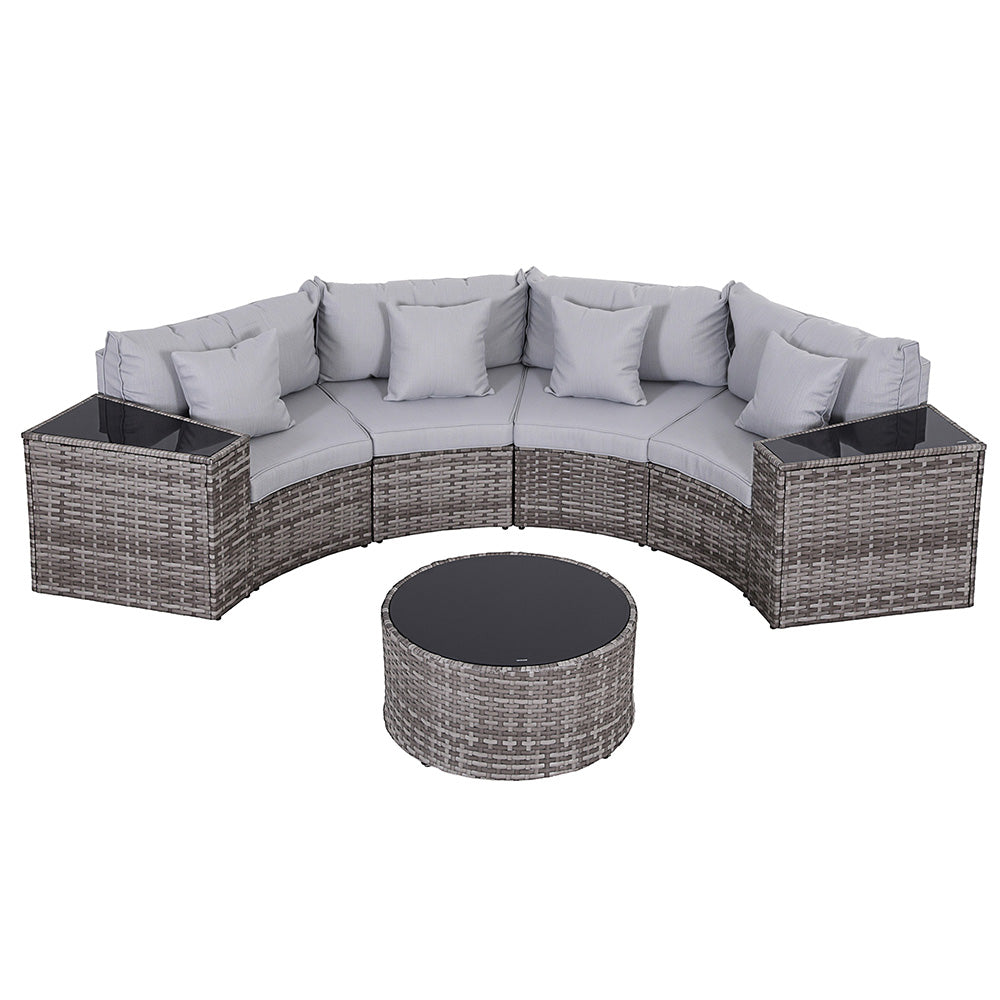 7-teiliges Outdoor-Lounge-Set – Flexibler Komfort für Garten & Terrasse