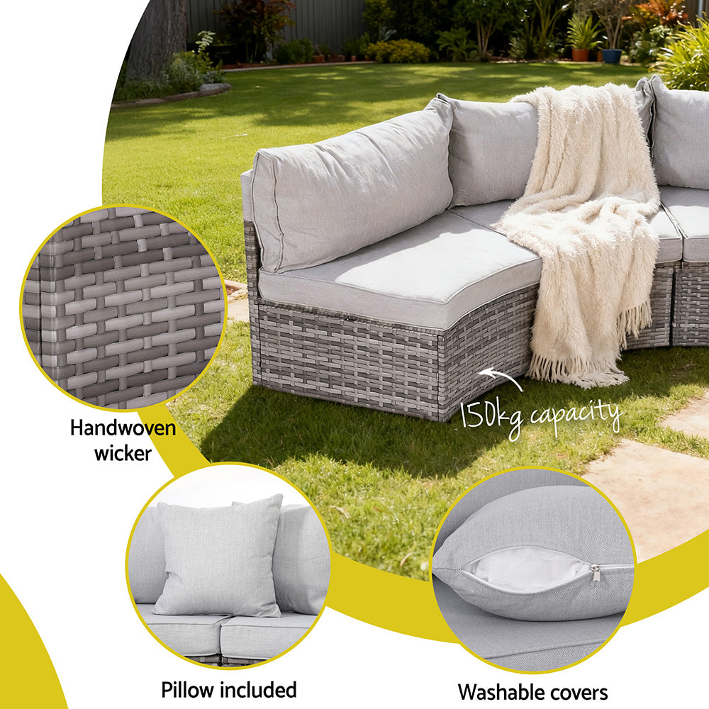 7-teiliges Outdoor-Lounge-Set – Flexibler Komfort für Garten & Terrasse
