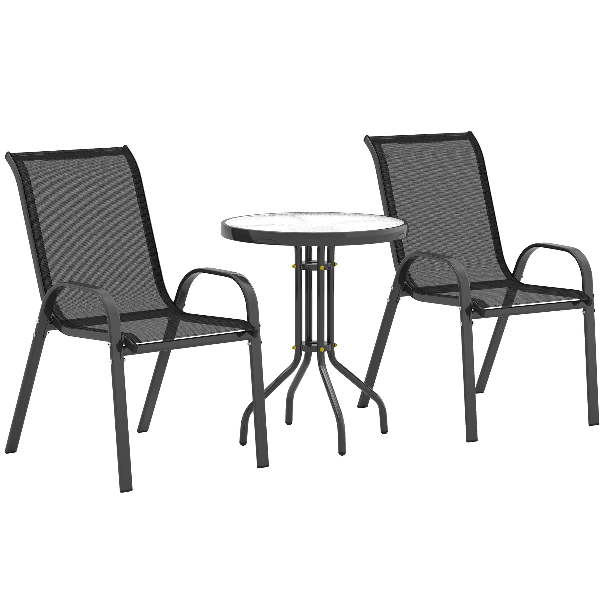 Outsunny 3-teiliges Bistro-Set – Kompakt, Stilvoll & Stapelbar