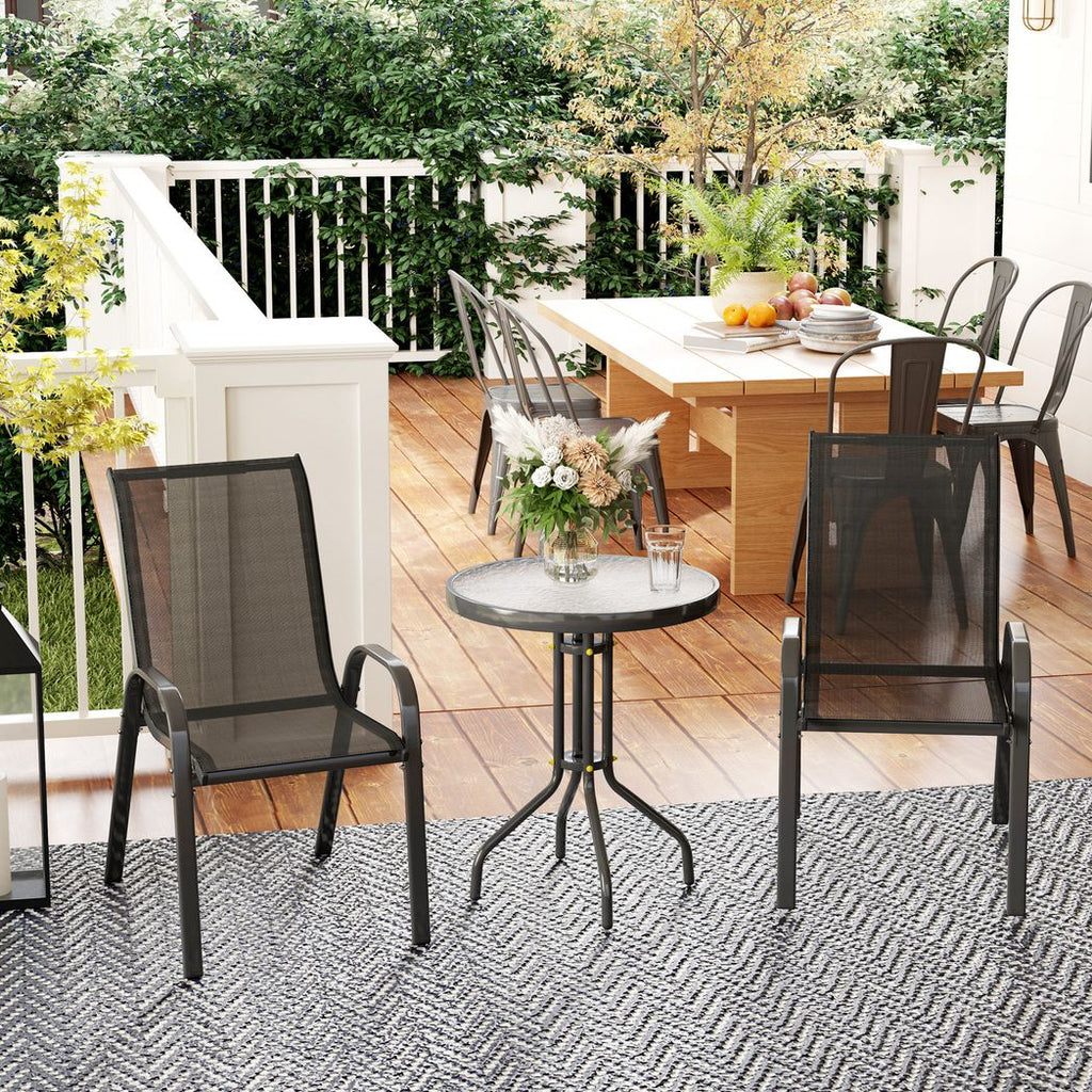 Outsunny 3-teiliges Bistro-Set – Kompakt, Stilvoll & Stapelbar
