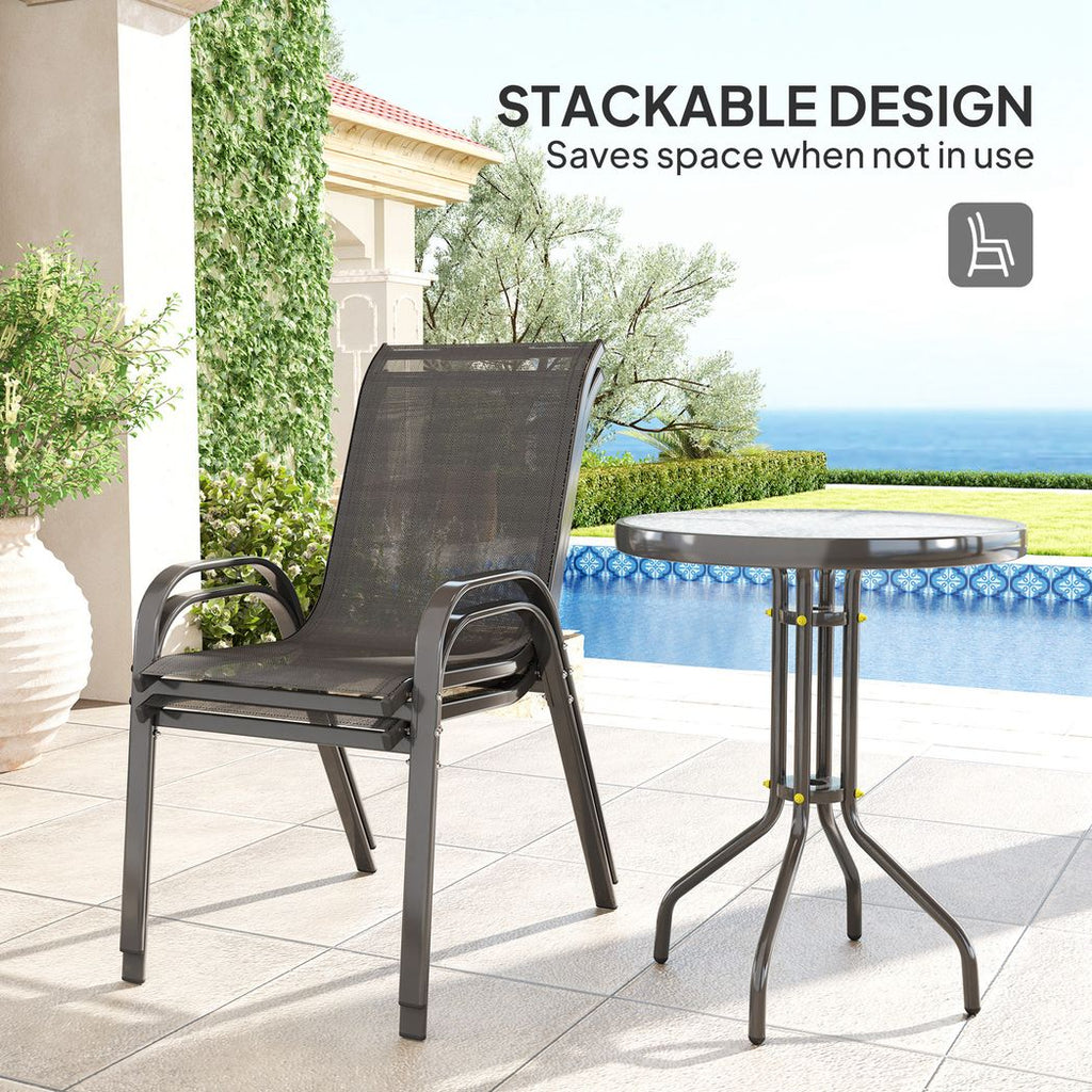 Outsunny 3-teiliges Bistro-Set – Kompakt, Stilvoll & Stapelbar
